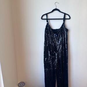 Dress the Population Black Sequin Jumpsuit